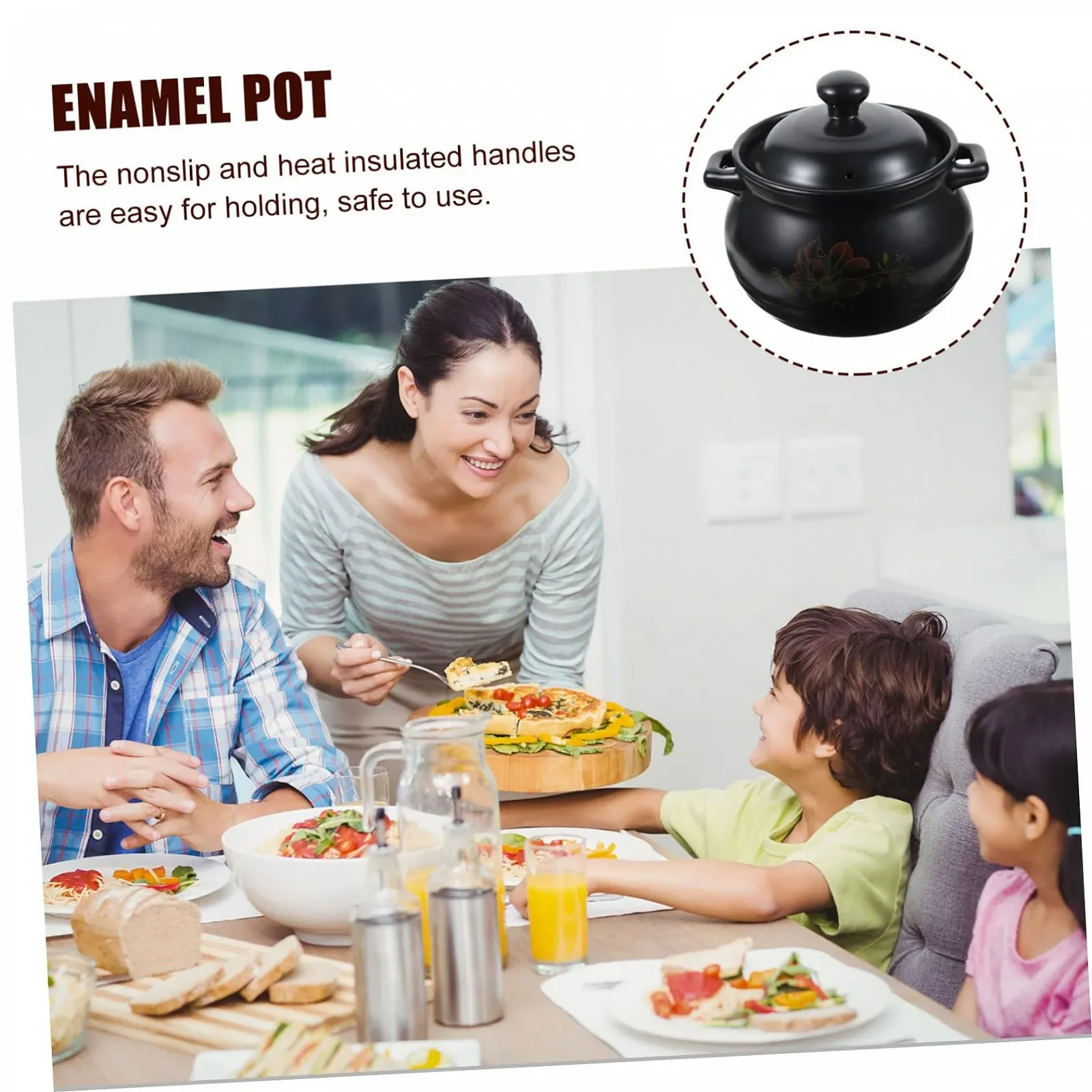 Кастрюля Gatuida Керамическая Керамика Черная, фото №9