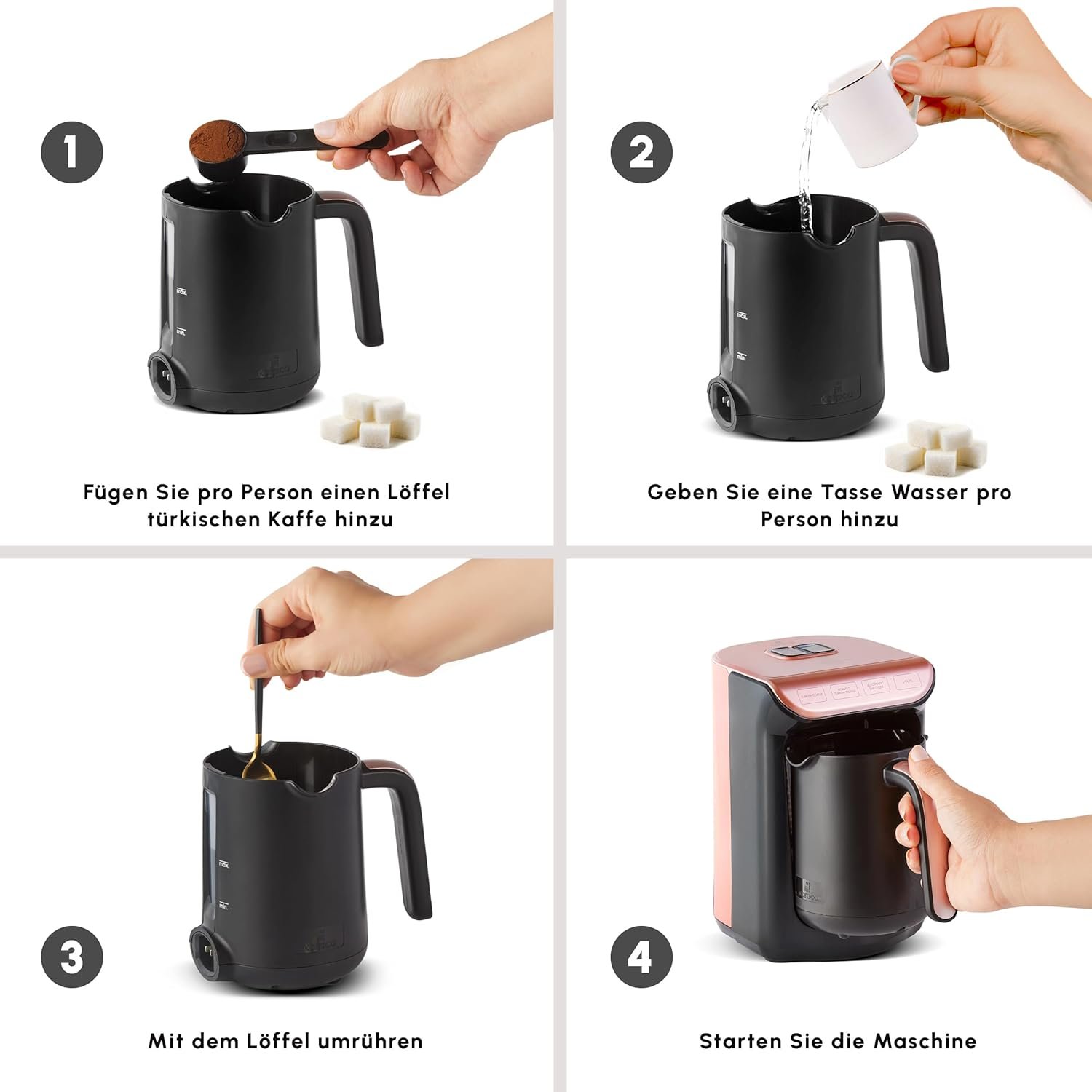 Кавоварка Karaca Hatır Köz Rosegold / 535 Вт / Об'єм 300 мл / Захист від переливу / Режим "Közde Kahve" / Рожеве золото, фото №6