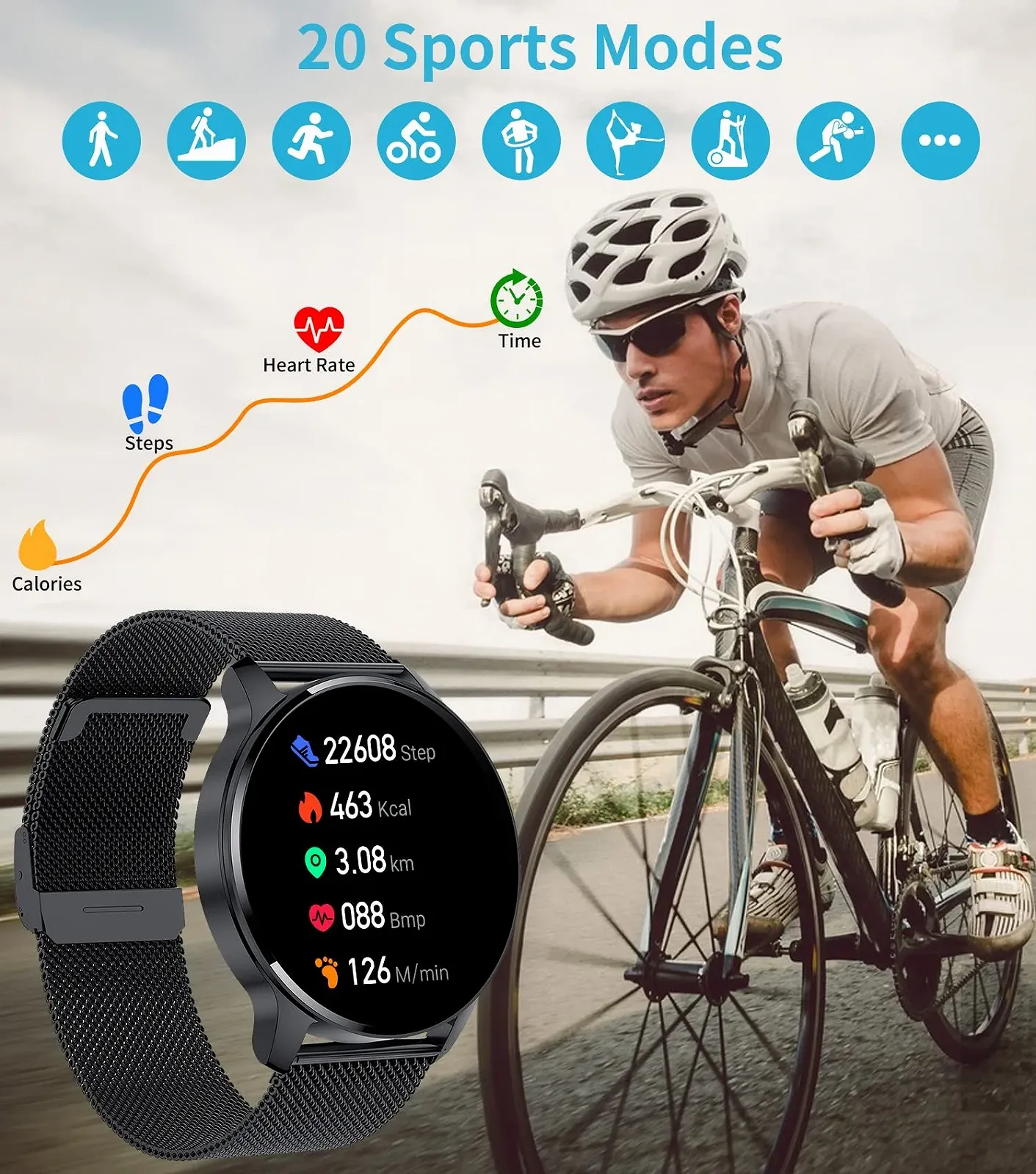 Розумний годинник, 1.32-дюймовий HD екран, фото №4 Розумний годинник, 1.32-дюймовий HD екран, фото №4