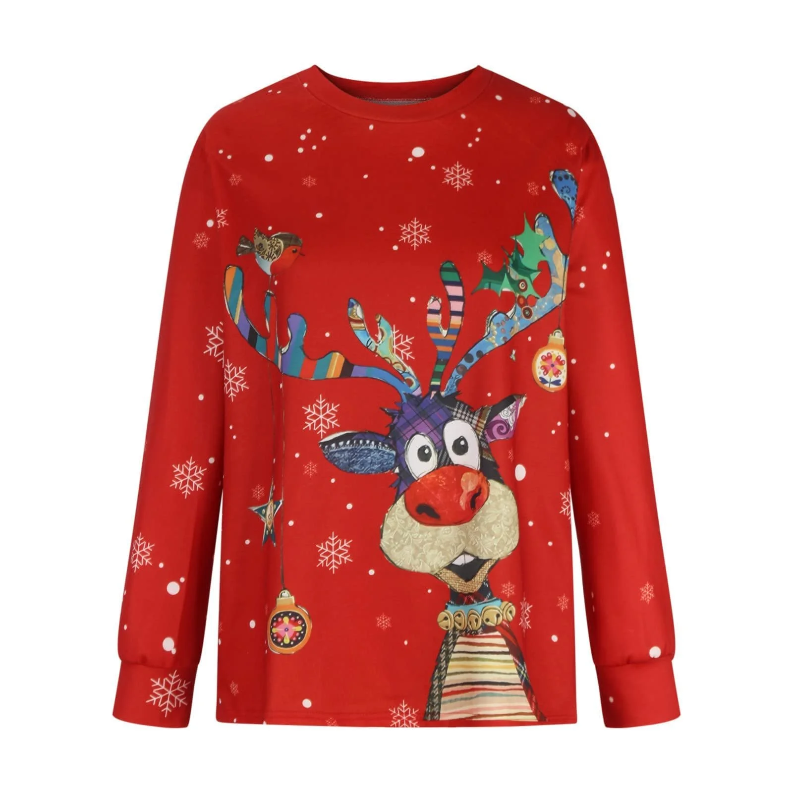 Свитшот Женский Рождественский С длинными рукавами Рождественская Рубашка Rudolph Reindeer Top Xmas Свитер Смешная Рождественская Блузка Подростковая, фото №4