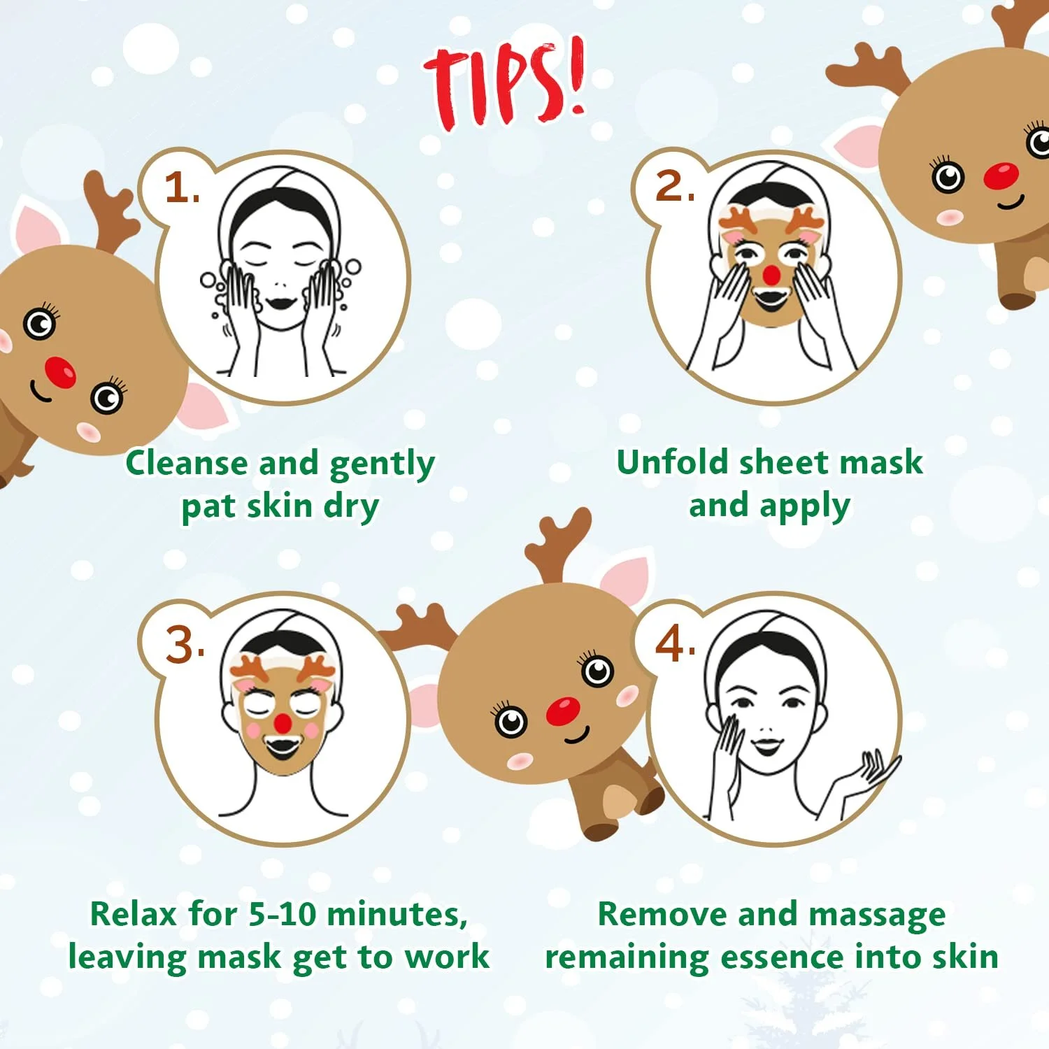 Тканинна маска для обличчя 7th Heaven Winter Wonderland Rentier Зволожуюча, фото №6