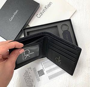 Кошелек мужской кожа зернистая CK Jeans с брелком для ключей synthetic.ua - Фото 1