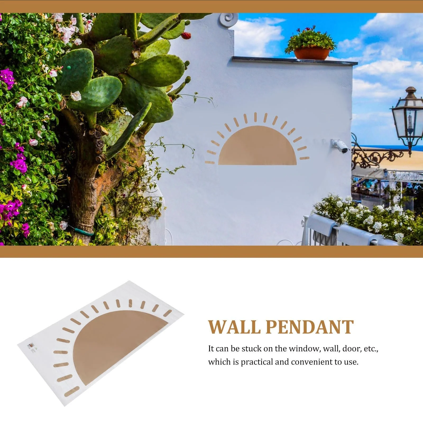 Наклейка на стіну Ciieeo Boho Sun PVC Коричнева, фото №8