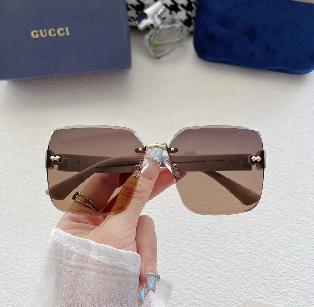 Женские очки от солнца Gucci коричневые стильные, фото №2