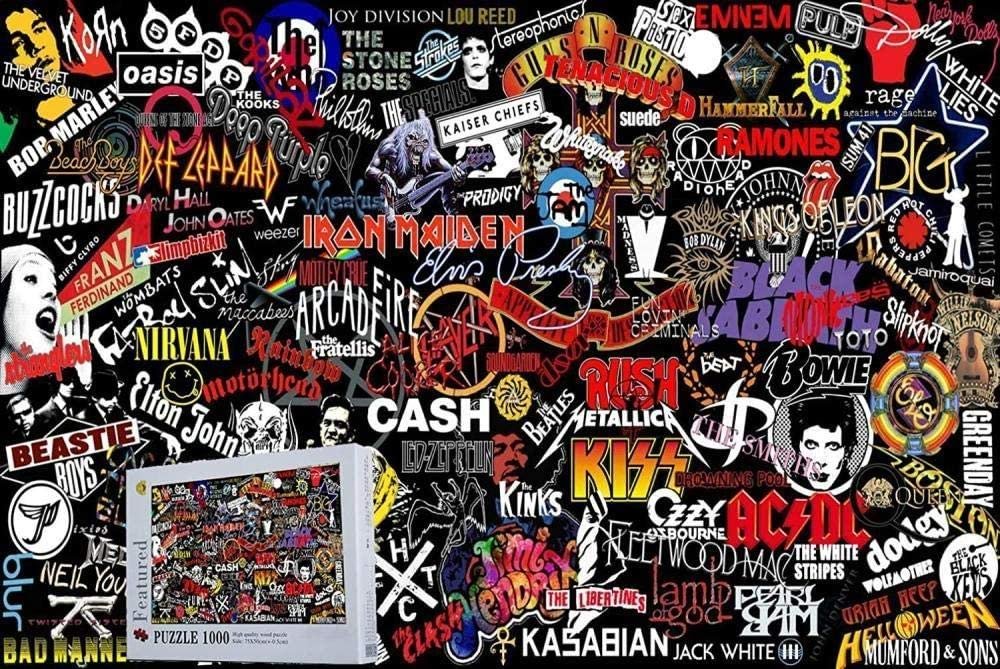 Деревянный пазл USDFYU Top Rock Band Logo 1000 элементов 75 x 50 см, фото №1