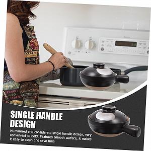 Кастрюля для тушения фарфоровая маленькая с ручкой и крышкой термостойкая synthetic.ua - Фото 1