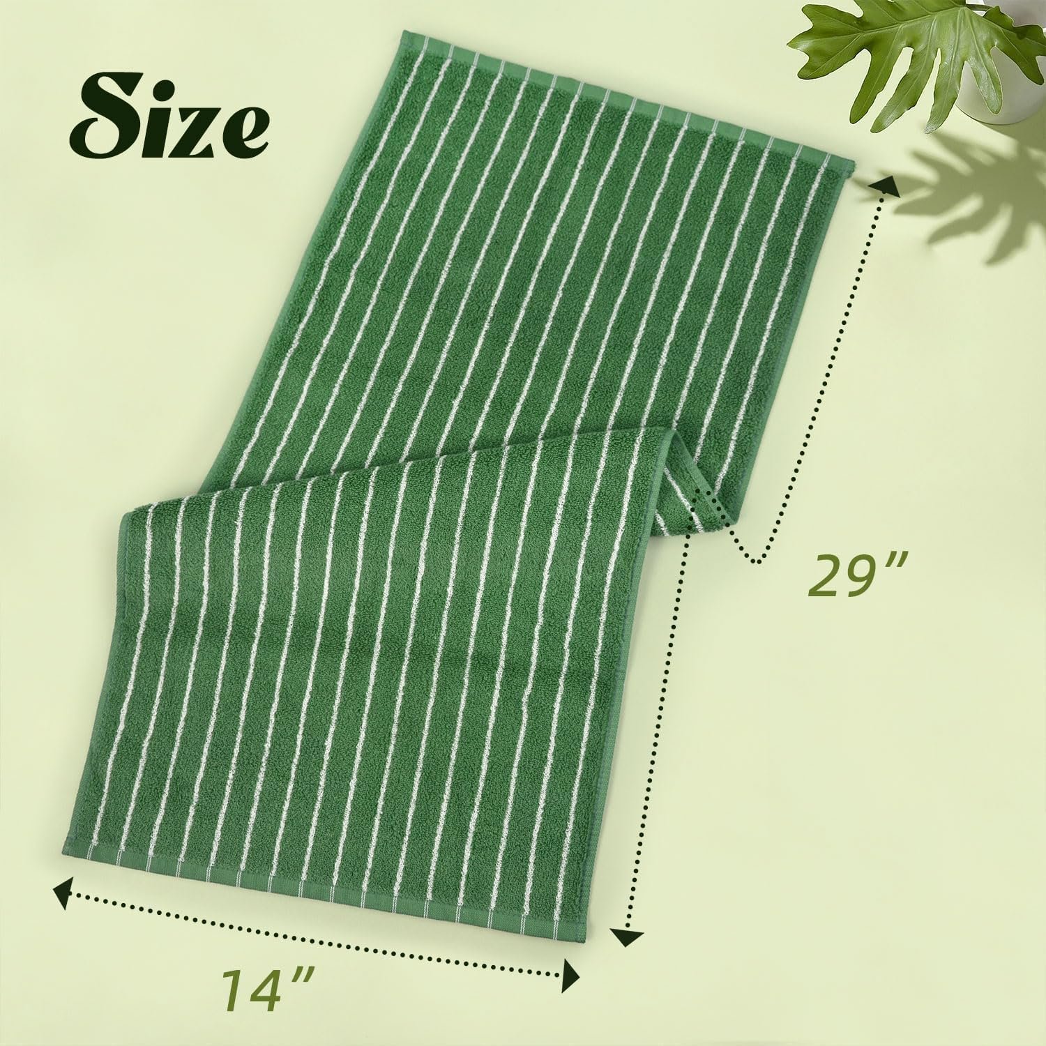 Набір рушників Jacquotha Green Stripe 2 штуки 14" x 29" Лісовий зелений, фото №7