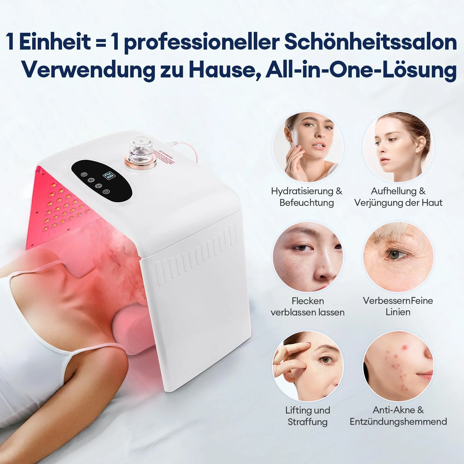 LED Маска для лица LIARTY Светотерапия, 7 цветов PDT LED Маска, Фототерапия для омоложения кожи, фото №5