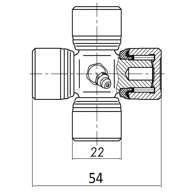 Крестовина 22х54 мм с/х техника GKN U138, фото №2 Крестовина 22х54 мм с/х техника GKN U138, фото №2
