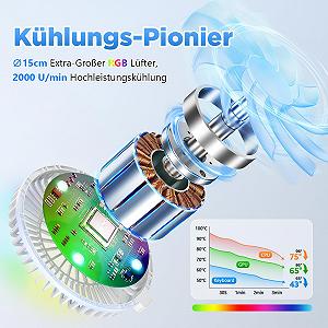 Подставка для ноутбука ICARE с магнитным RGB-охладителем, вращение на 3600, грузоподъемность 10 кг и тихая работа 18 дБ, держатель для ноутбуков и планшетов до 16 дюймов synthetic.ua - Фото 1