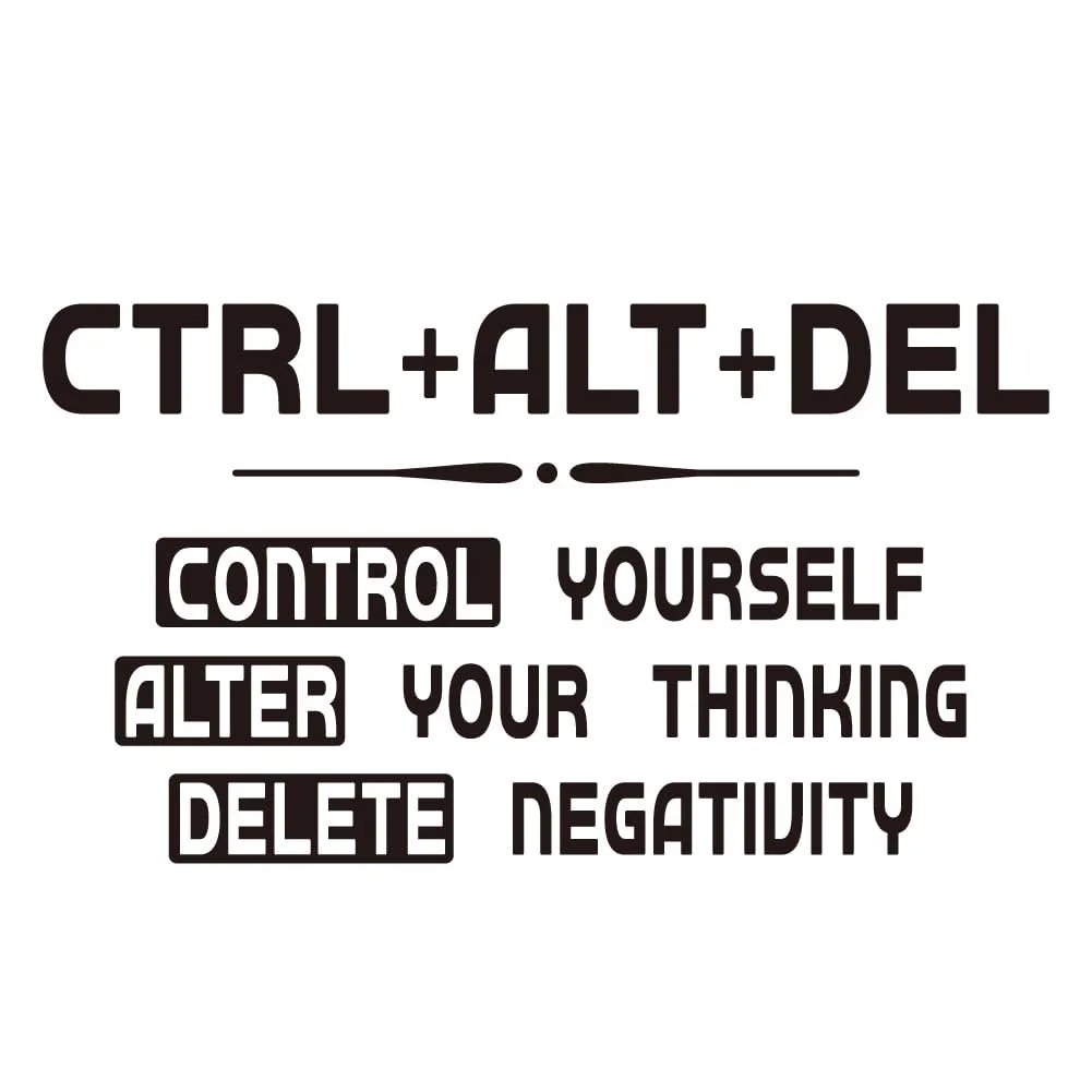 Настінна наклейка SUPERDANT Inspirational Ctrl+Alt+Del Офісна Мотиваційна Вінілова, фото №2