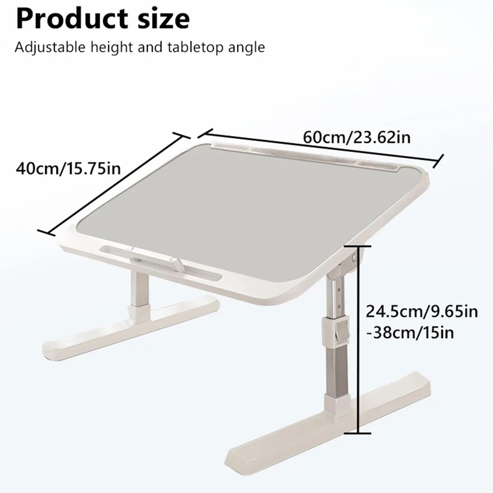 Раскладной столик для ноутбука, поднос для кровати, подставка для ноутбука, прочный, регулируемый по высоте, для балкона, чайной комнаты, рисования, серый стиль B, фото №6