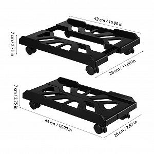 Стойка для ПК Регулируемая SHOWERORO с регулируемым по высоте основанием ABS для компьютерных корпусов, мобильный держатель ЦП под стол для офиса и дома synthetic.ua - Фото 1