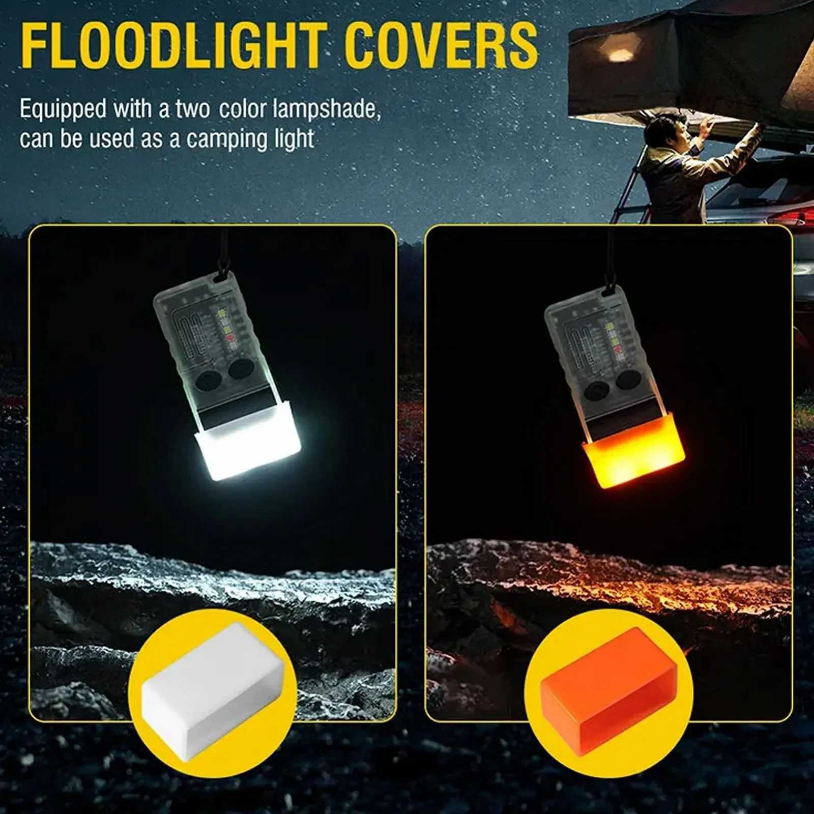 Ліхтарик LED Garosa 800 High Super Bright, тактичний, акумуляторний, 8 режимів, двоколірні кришки лампи та магніт для кемпінгу, походів та надзвичайних ситуацій, фото №3