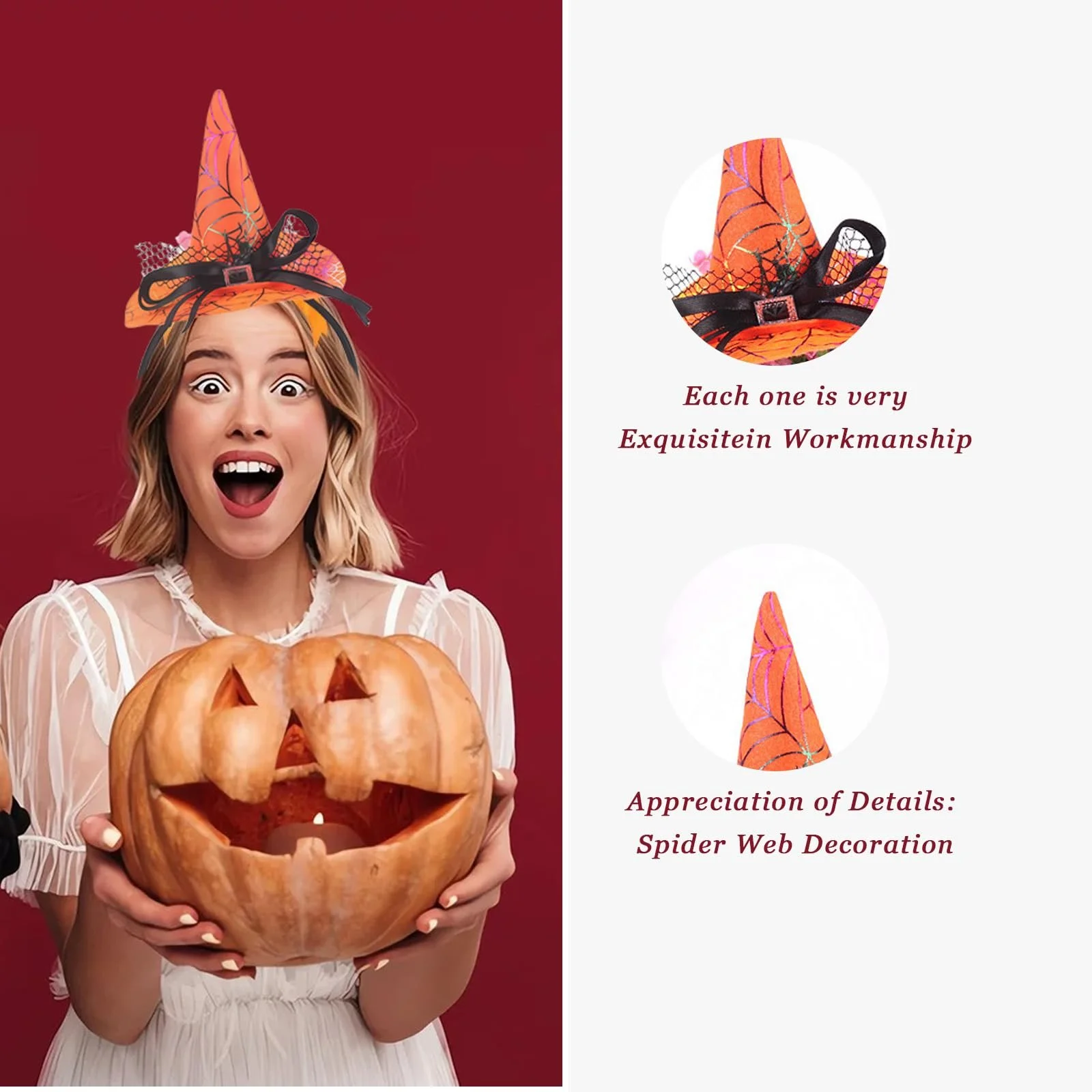 Хелловін Обручі на голову з відьомським капелюхом, фото №7 Хелловін Обручі на голову з відьомським капелюхом, фото №7