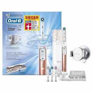Зубная электрощетка Oral-B Genius 9000N, с Bluetooth, 4 насадки, премиальный дорожный чехол для зарядки, розовое золото synthetic.ua - Фото 1