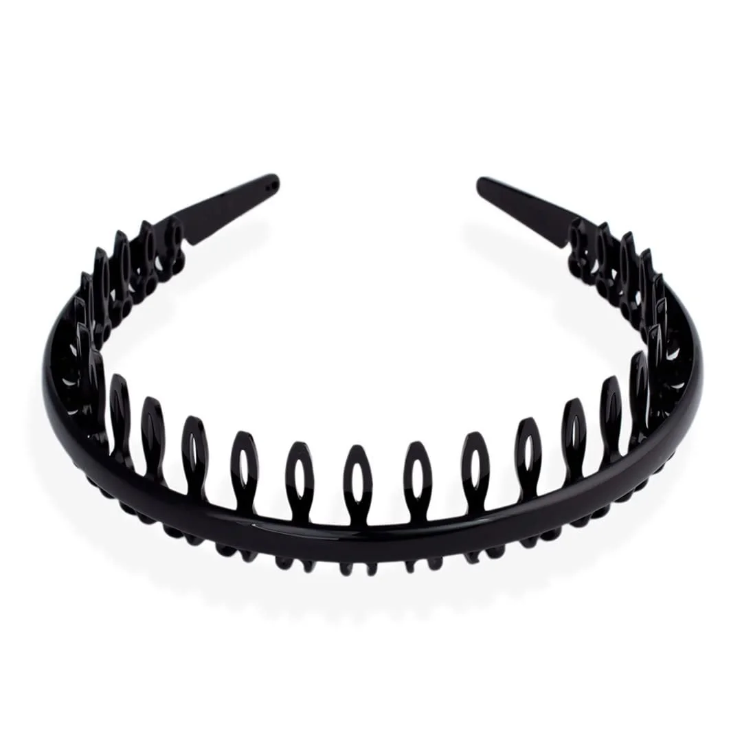 Обруч для волосся K16-001 з гребінцем 2.5 см Чорний, фото №3