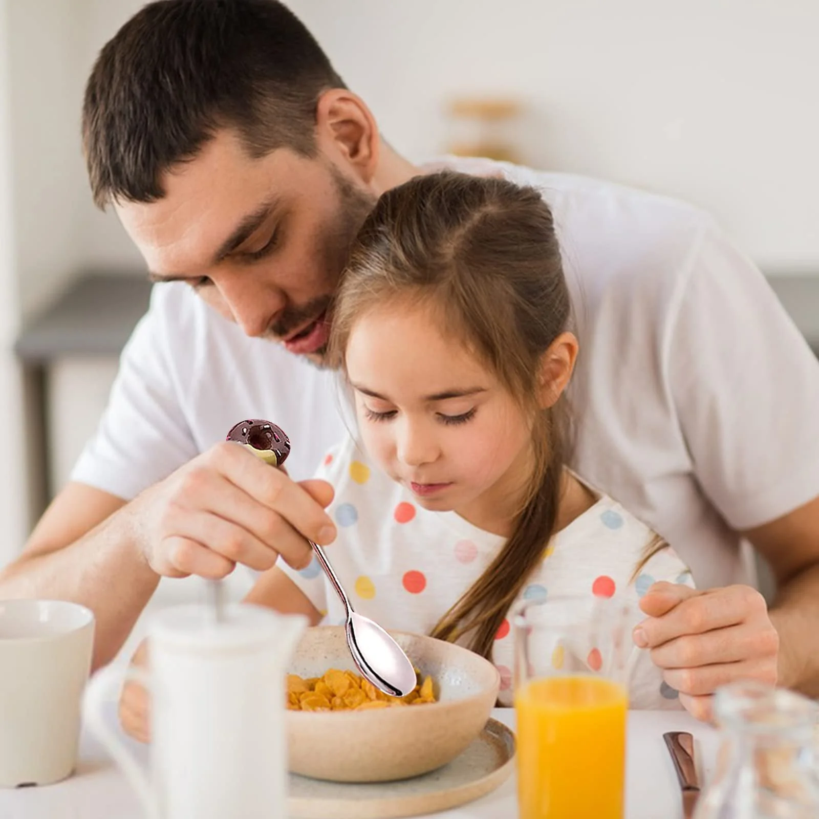 Набір з 8 десертних ложок Donuts and Mickey Mouse Shape з нержавіючої сталі для фруктів, фото №7