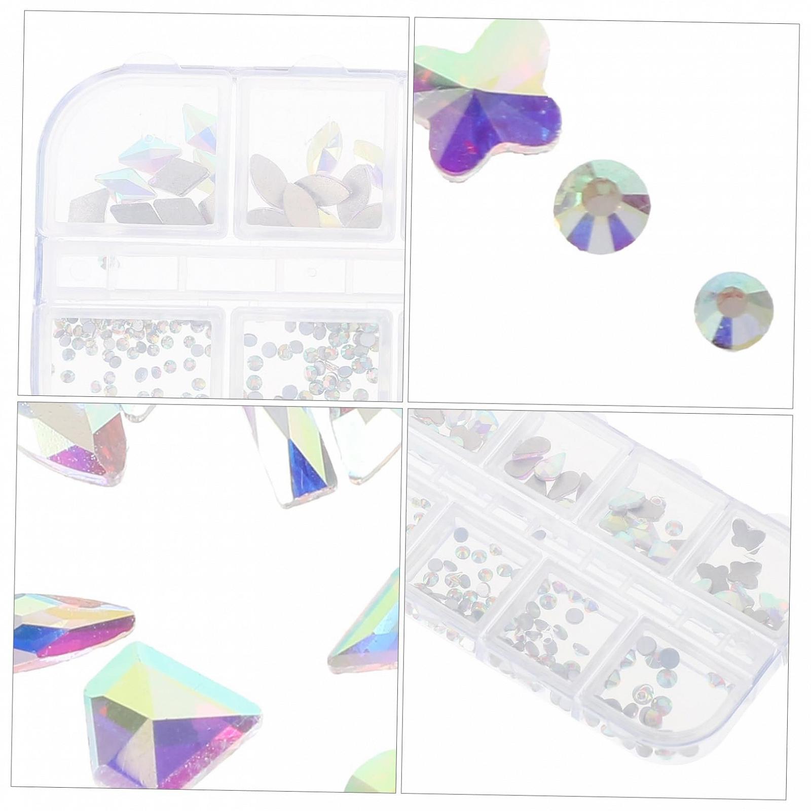 Набір прикрас для нігтів PACKOVE 12 відділень Стрази Flatback Блискітки Декор, фото №7