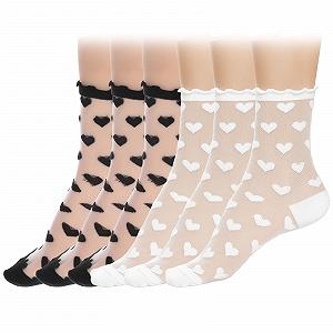 Шкарпетки з сердечками Larrel, 6 пар, прозорі - Фото 1