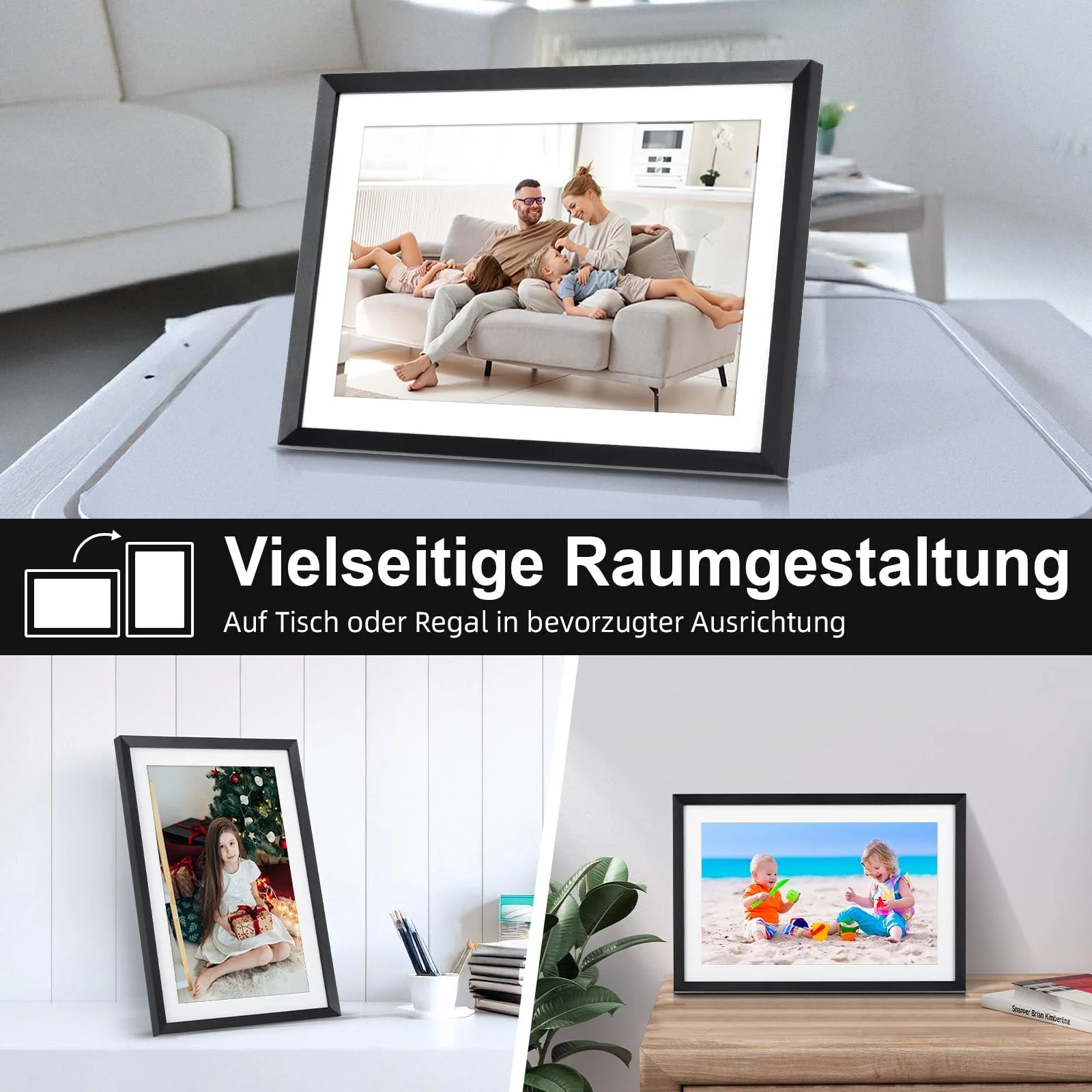 Цифровая фоторамка Rollei Smart Frame 107 WiFi Frameo 10.1 дюймов 1280 x 800 IPS Touchscreen 32 ГБ Черная, фото №5 Цифровая фоторамка Rollei Smart Frame 107 WiFi Frameo 10.1 дюймов 1280 x 800 IPS Touchscreen 32 ГБ Черная, фото №5