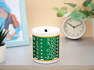 Копилка Керамическая с таблицей вознаграждений Белая 9.5 x 8.2 см synthetic.ua - Фото 1