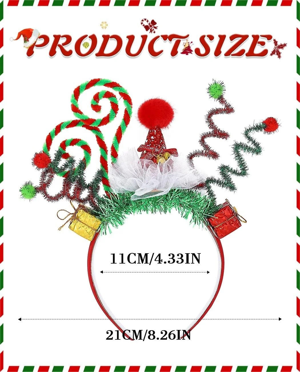 Різдвяний обруч для волосся зі світлодіодами, фото №6