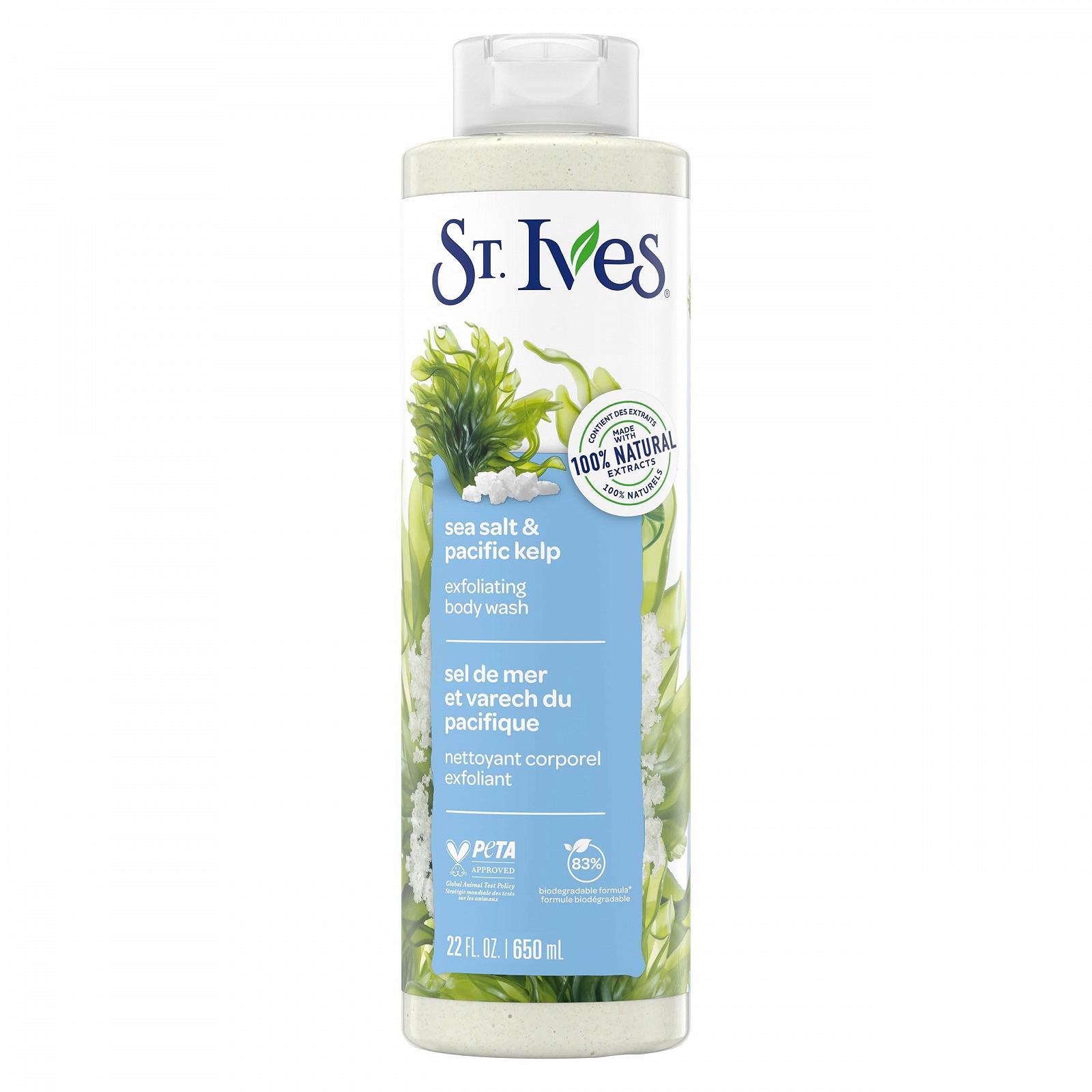 Гель-эксфолиант для душа St. Ives Purifying Sea Salt & Pacific Kelp с морской солью и водорослями 650 мл, фото №1 Гель-эксфолиант для душа St. Ives Purifying Sea Salt & Pacific Kelp с морской солью и водорослями 650 мл, фото №1