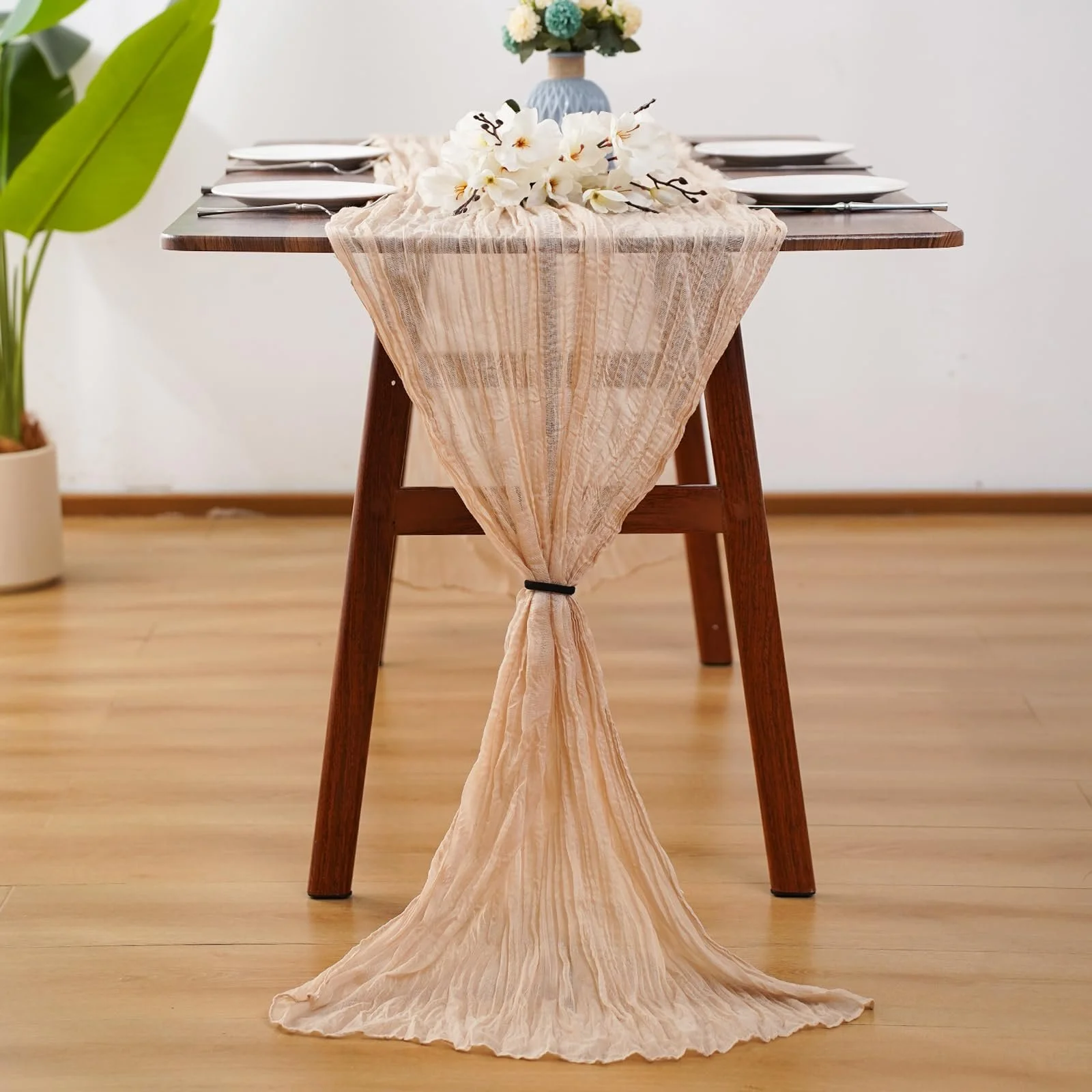 Серветка-доріжка YRYUNRUI Boho 90 x 300 см Cheesecloth 6 шт. Бежева, фото №7 Серветка-доріжка YRYUNRUI Boho 90 x 300 см Cheesecloth 6 шт. Бежева, фото №7
