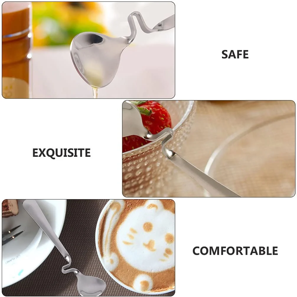 Ложка для кави з нержавіючої сталі BESTonZON, вигнута ручка, підвісний дизайн, фото №6 Ложка для кави з нержавіючої сталі BESTonZON, вигнута ручка, підвісний дизайн, фото №6