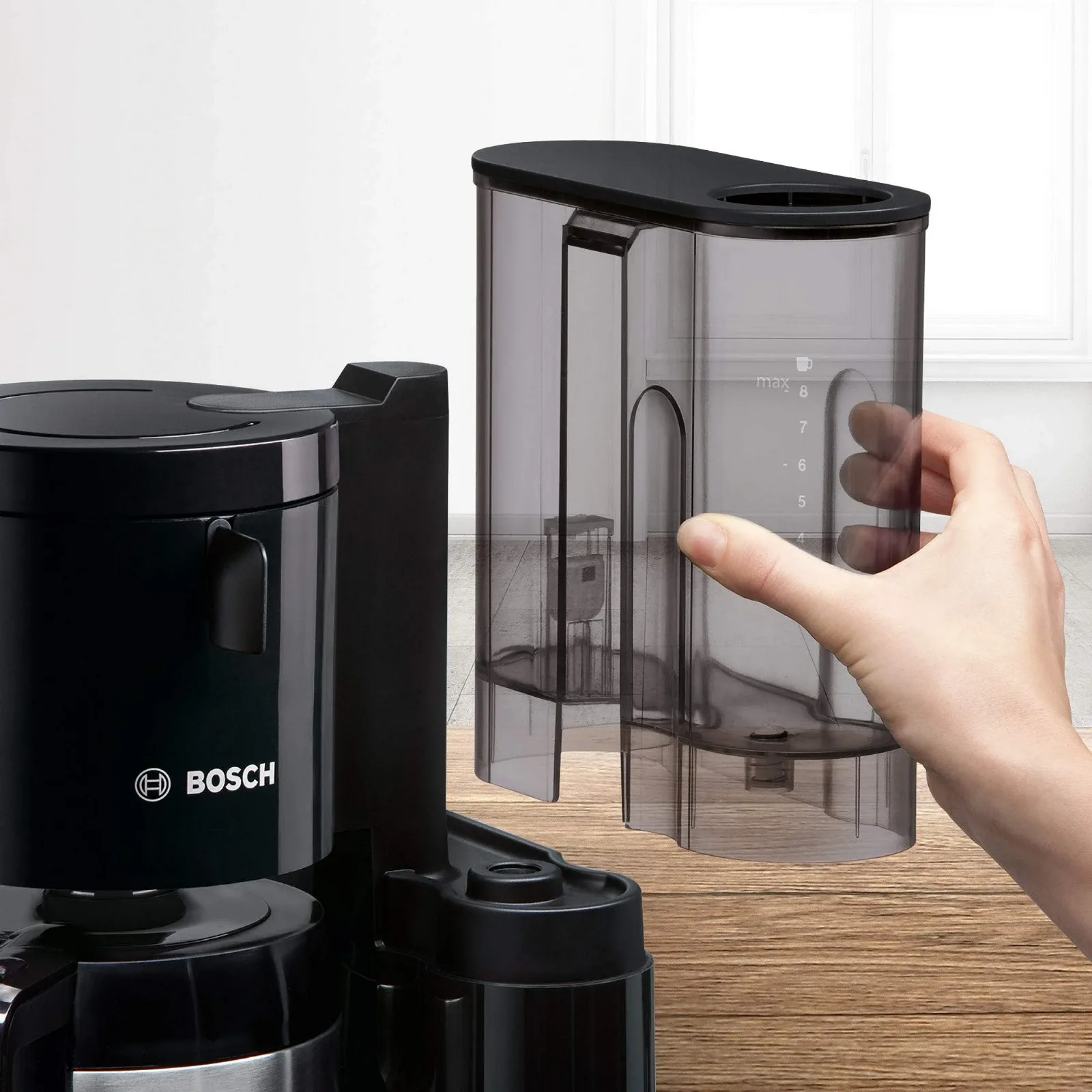 Капельная кофеварка Bosch Styline TKA8A053 1.1 л 1100 Вт Черный, фото №3