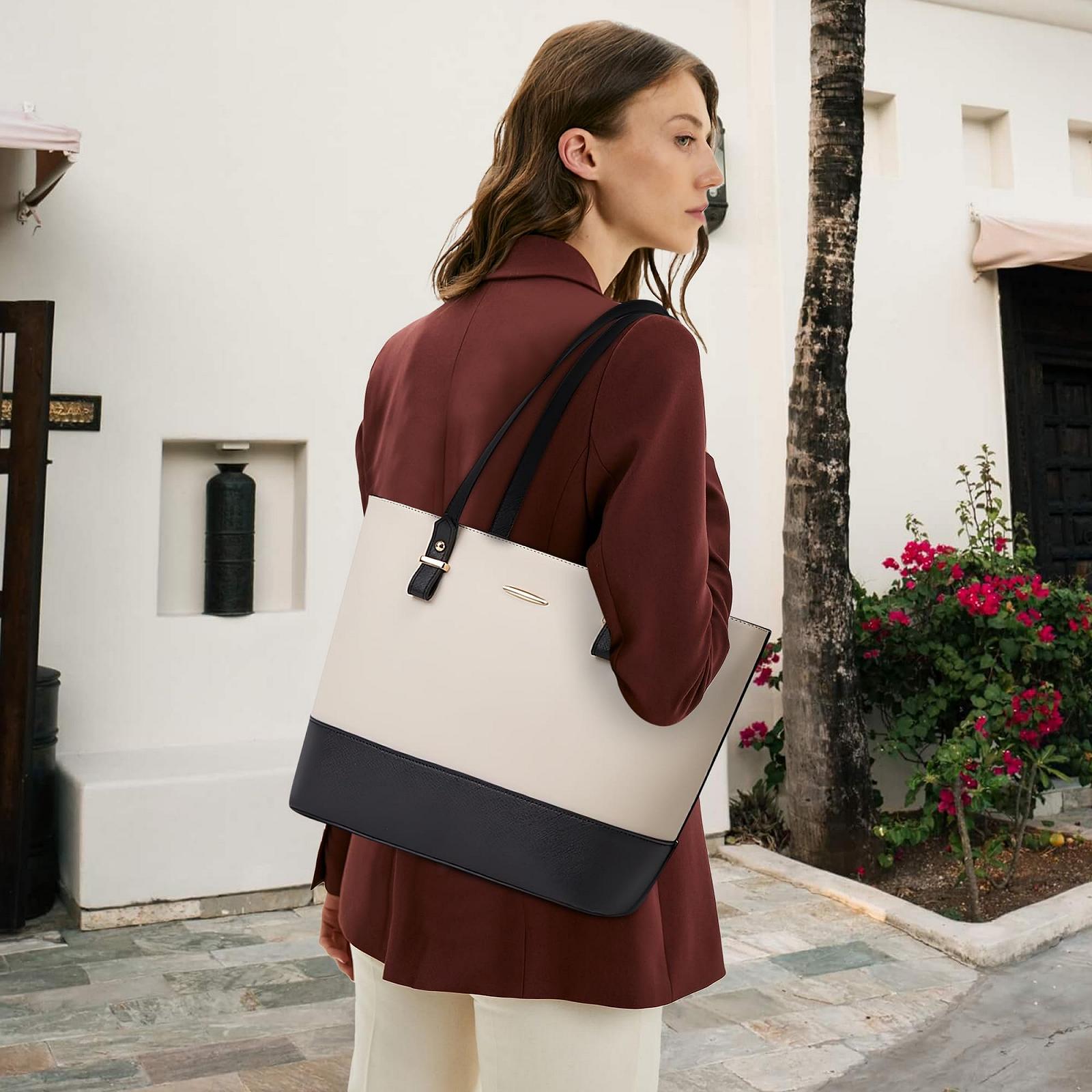 Набор Сумок DORRISO, 3 шт, из ПУ кожи, белая с черным, фото №2