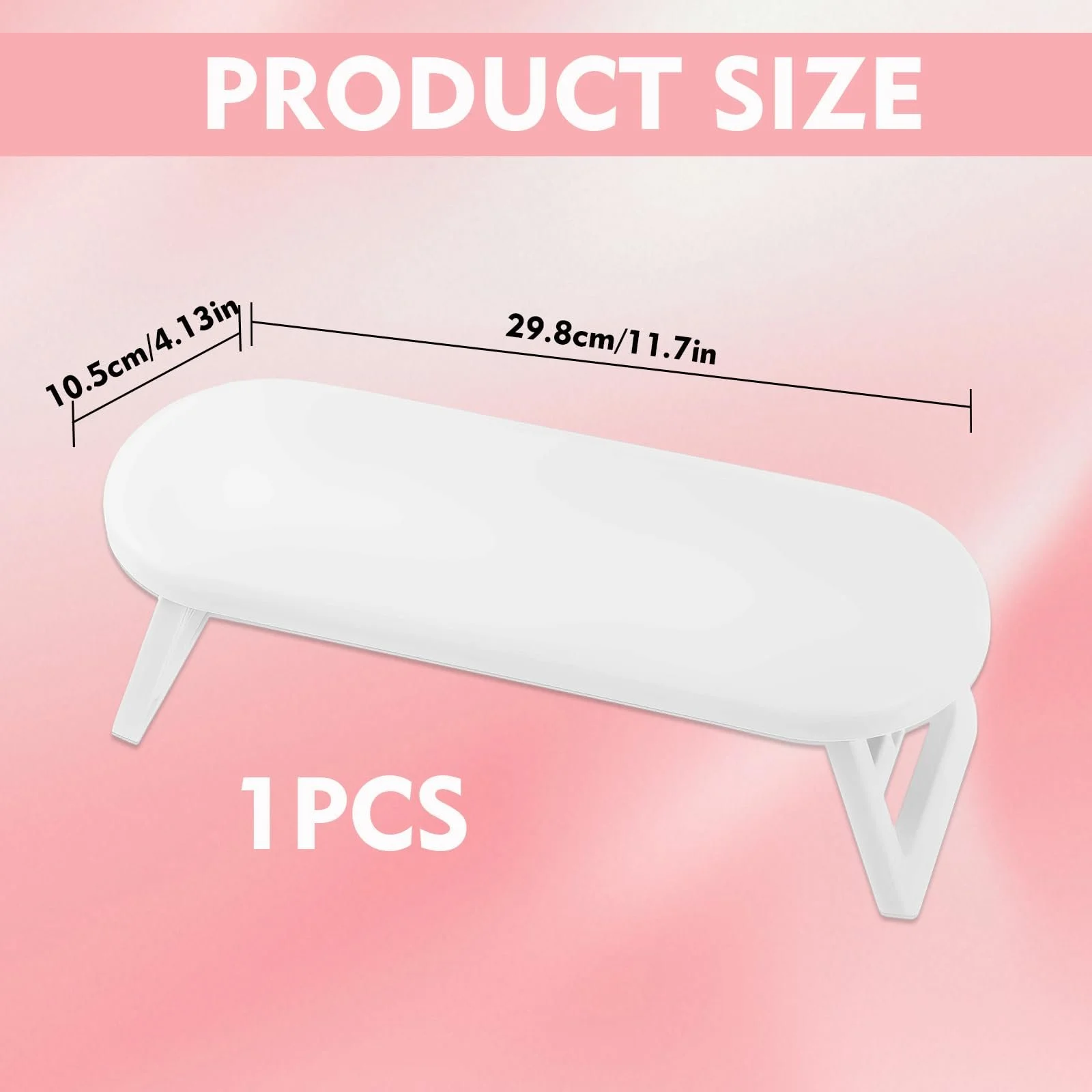 Підставка для рук манікюрна, 29.8 x 10.5 см, біла, фото №2 Підставка для рук манікюрна, 29.8 x 10.5 см, біла, фото №2