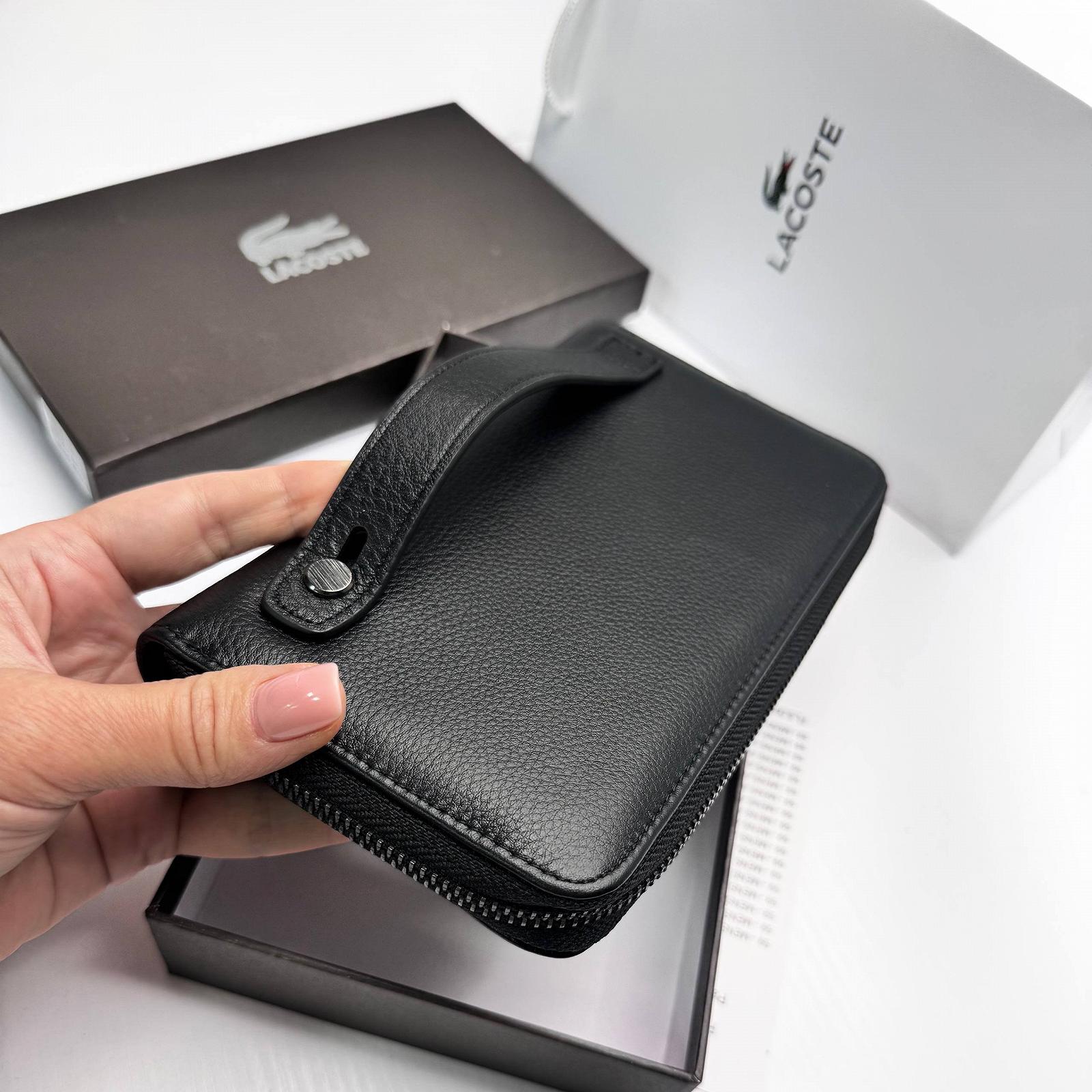 Чоловічий шкіряний гаманець на блискавці Lacoste, фото №5