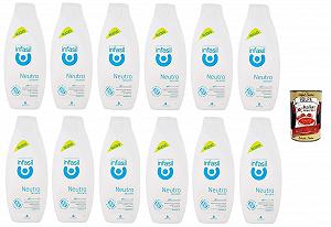 Гель для душу Infasil Neutral Ніжний Клінічно протестований 12 х 500 мл + томатна пульпа 400 г - Фото 1