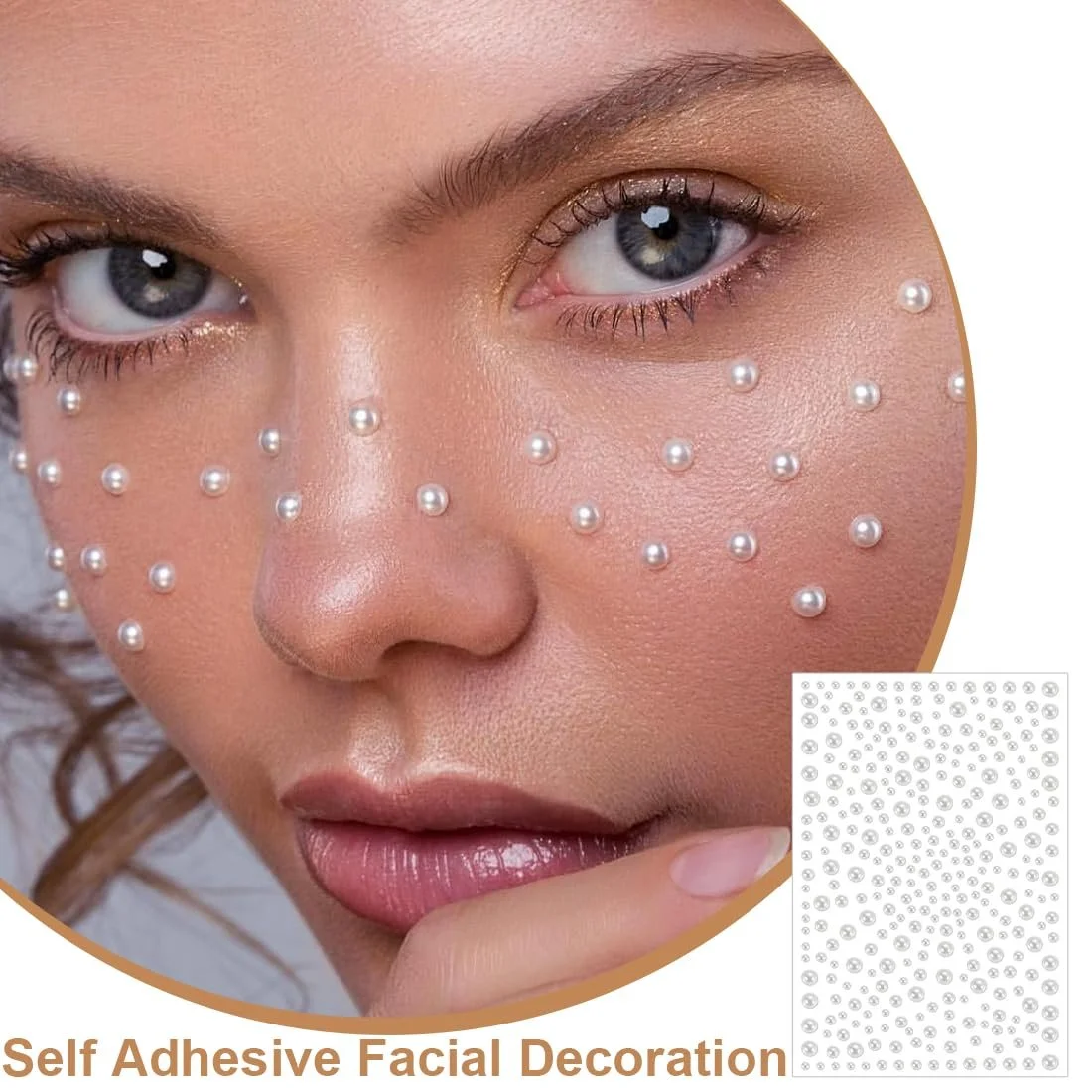 Самоклеючі блискучі камені для обличчя Діаманти для рукоділля 1 пінцет, прикраси та святкові аксесуари, фото №4