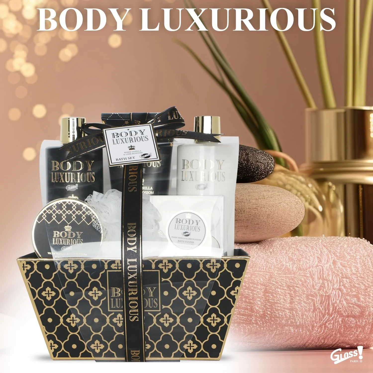 Набір подарунковий для жінок Vanilla & Lime Blossom Засоби для ванни Оригінальна ідея подарунка від Gloss!, фото №2