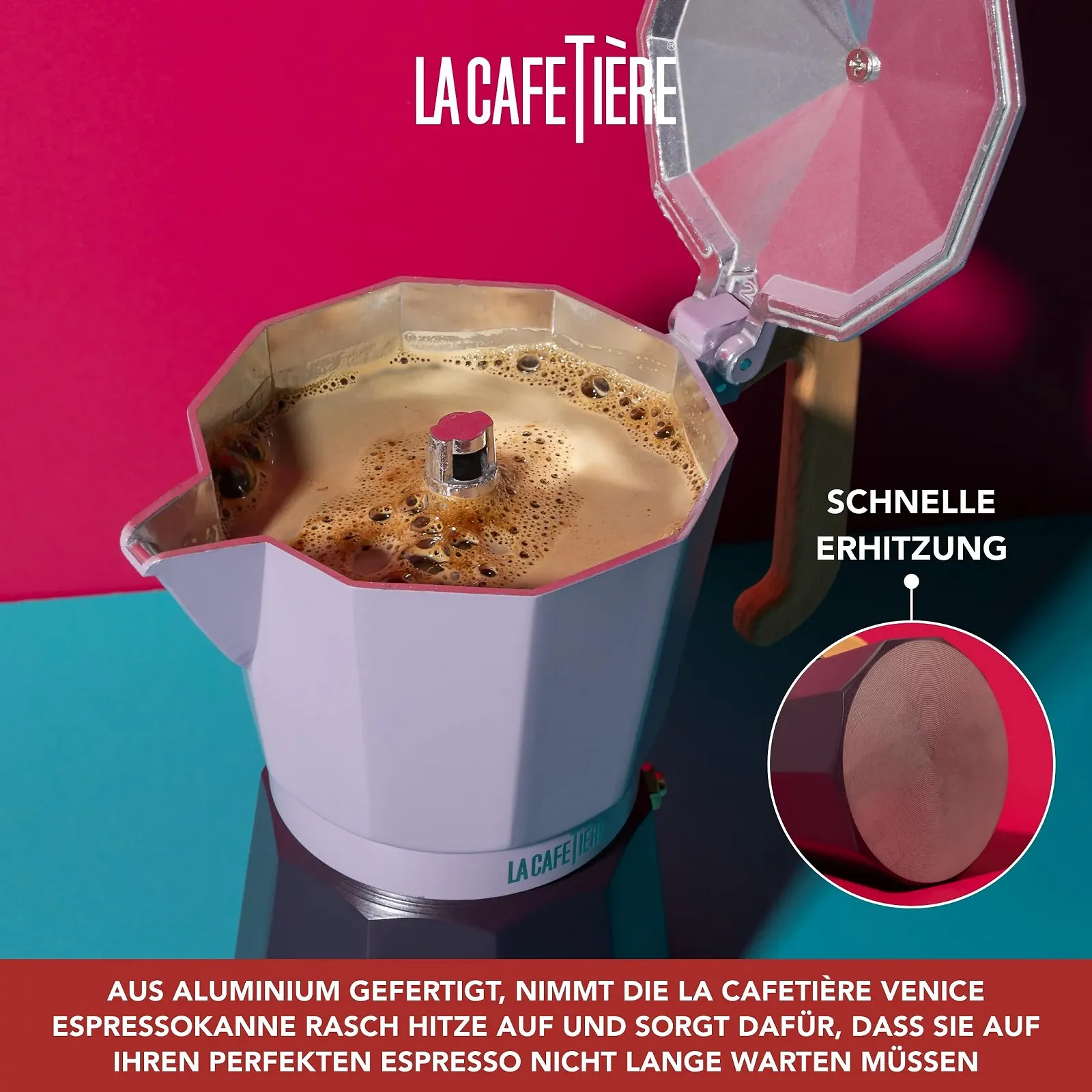 Кавник La Cafetière orient Espresso 6 Чашок Фіолетовий Двоколірний Алюміній, фото №5