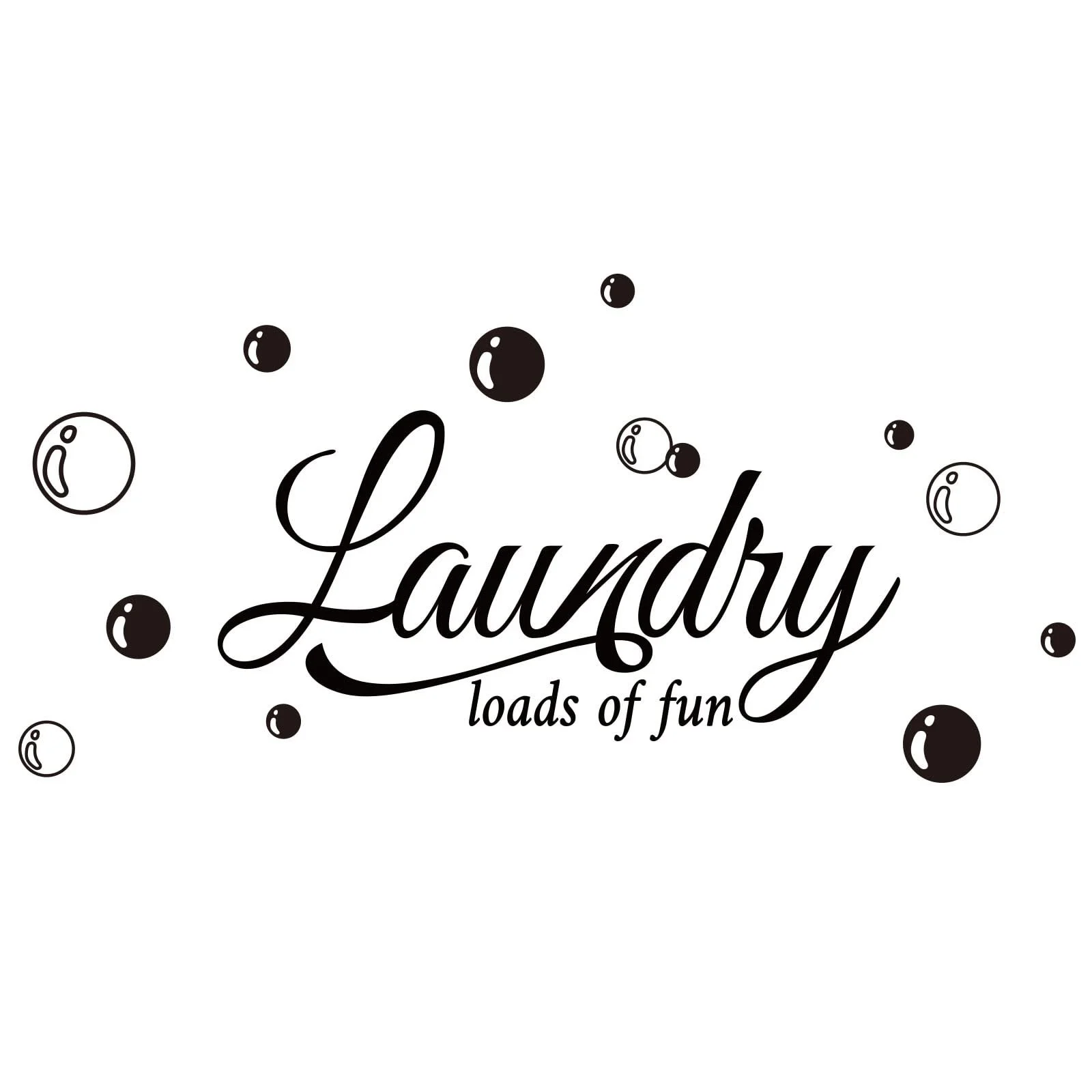 Наклейка на стіну SUPERDANT Цитата для пральні Чорна 29 x 55 см Вініл, фото №3