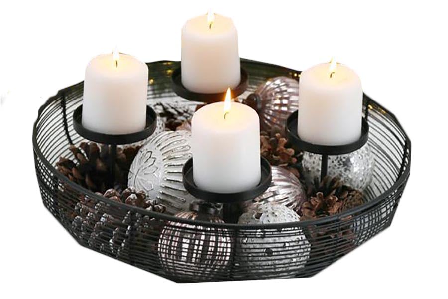 Вінок KAMACA Сучасний Метал 37 x 37 x 10 см Чорний, фото №4