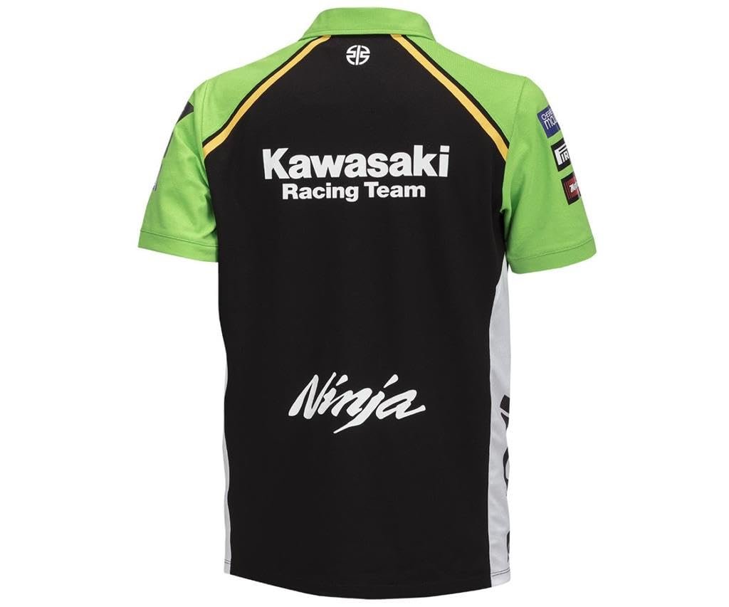 Поло Kawasaki Ninja WSBK мужское Черное Зеленое Размер 3XL, фото №2
