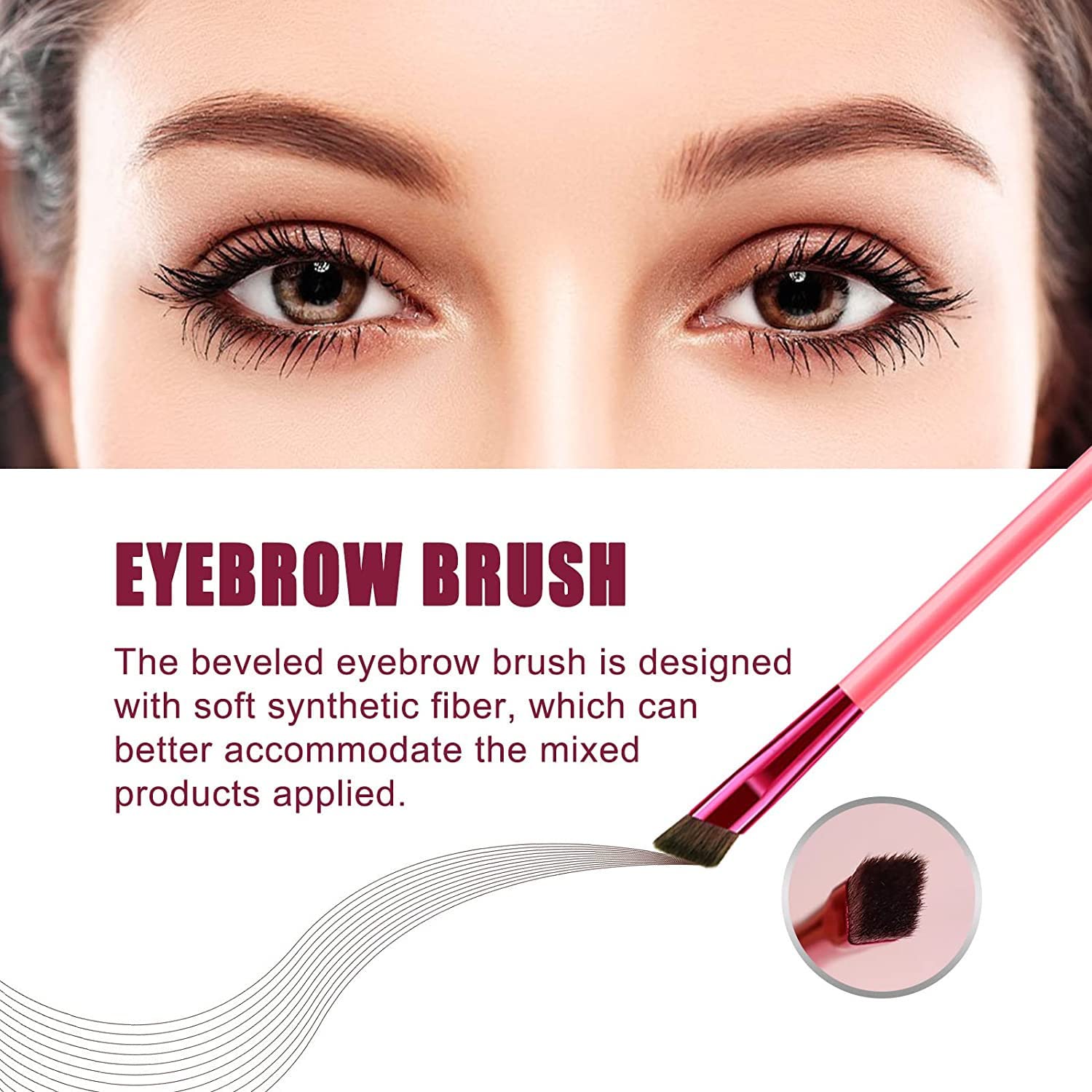 Щітка для брів 4D Hair Stroke Brow Stamp Brush Multi-functional Eyebrow Brush Mixed, фото №5
