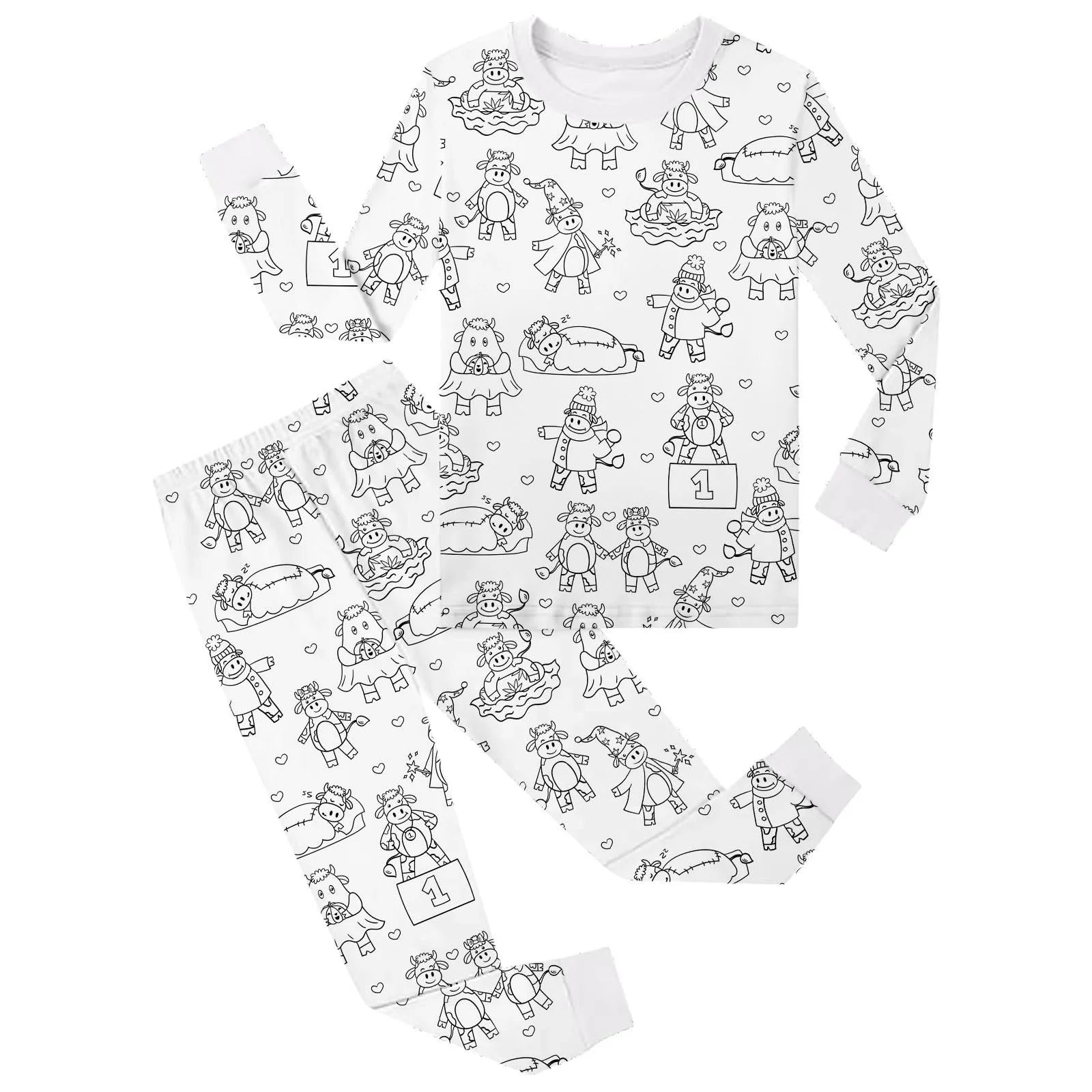 Піжама Vhersily Дитяча, Набір для малювання своїми руками, Мультяшний принт, фото №3 Піжама Vhersily Дитяча, Набір для малювання своїми руками, Мультяшний принт, фото №3