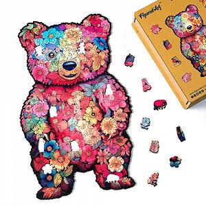 Купити Дерев'яний пазл Figured'Art Animals Flower Teddy Bear 200 елементів 21.6 x 36 см унікальна форма дерев'яна коробка - Фото 1 Дерев'яний пазл Figured'Art Animals Flower Teddy Bear 200 елементів 21.6 x 36 см унікальна форма дерев'яна коробка - Фото 1