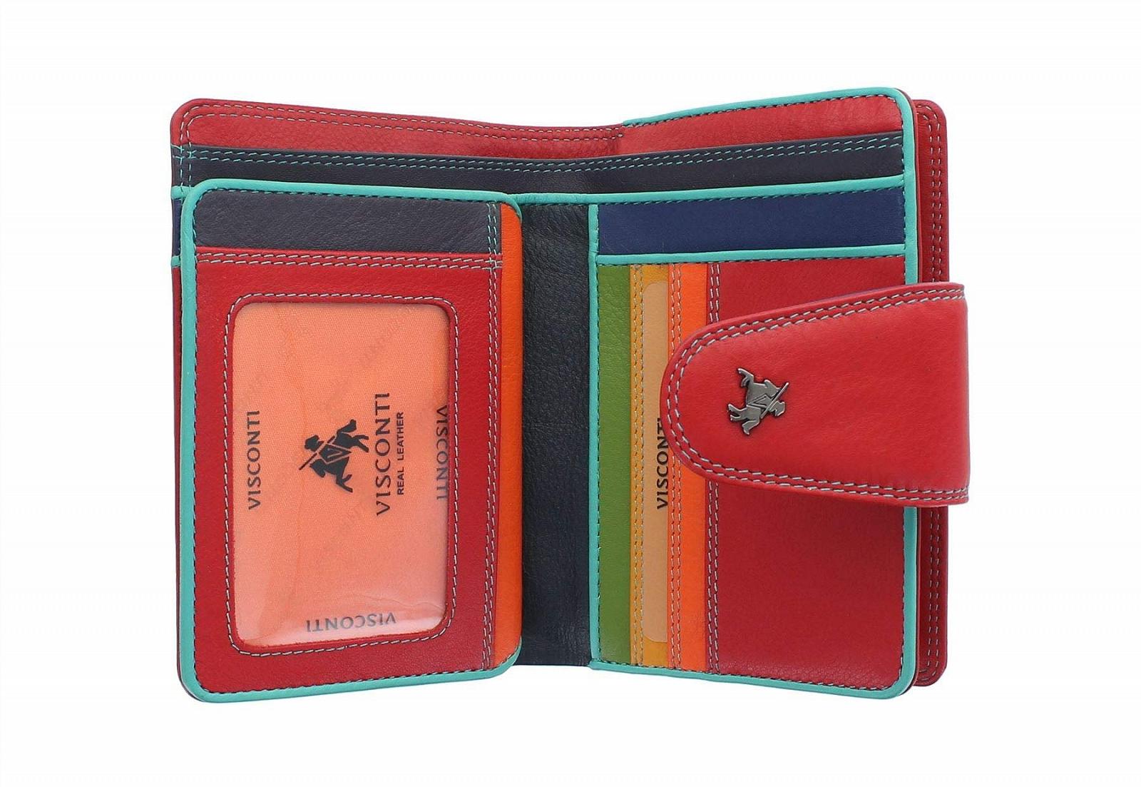 Кошелек Visconti Spectrum Collection Poppy кожаный с клапаном, RFID SP31, красный, стандартный размер, классический, фото №2