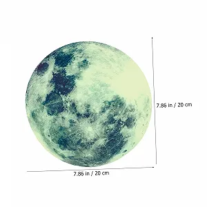 Набір наклейок на стіну OSALADI Moon Planet Місяць та Зірки ПВХ Зелений synthetic.ua - Фото 1