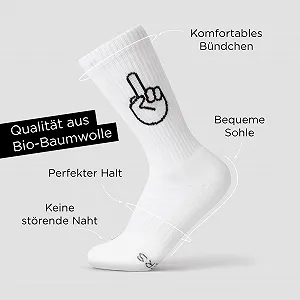 Носки Спортивные FYNGERS Набор 3 шт Белый Органический Хлопок Высшее Качество synthetic.ua - Фото 1