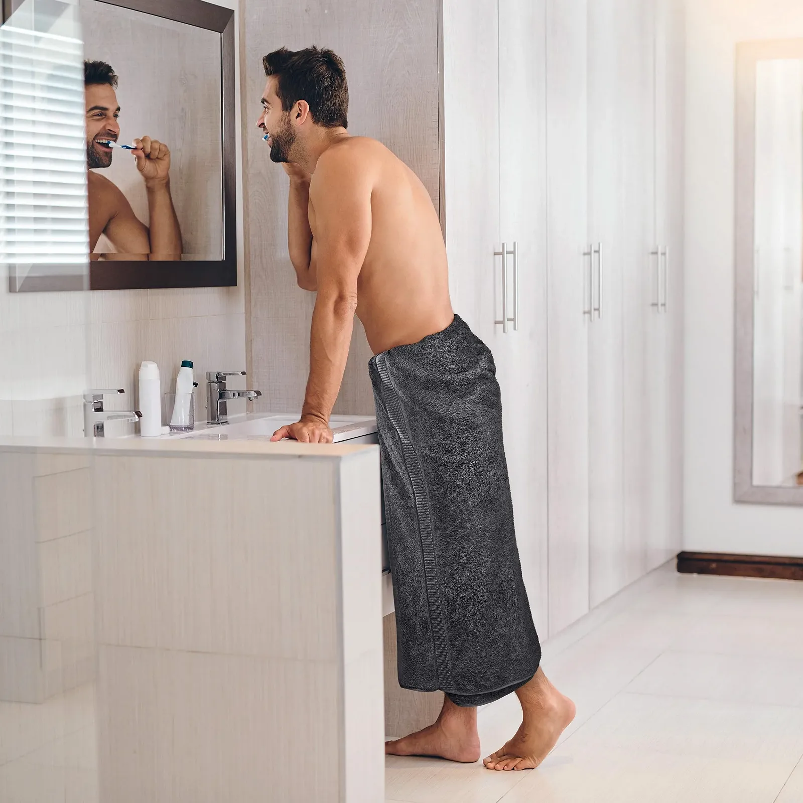 Набір рушників Utopia Towels 2 штуки 90 x 180 см бавовна Сірий, фото №3