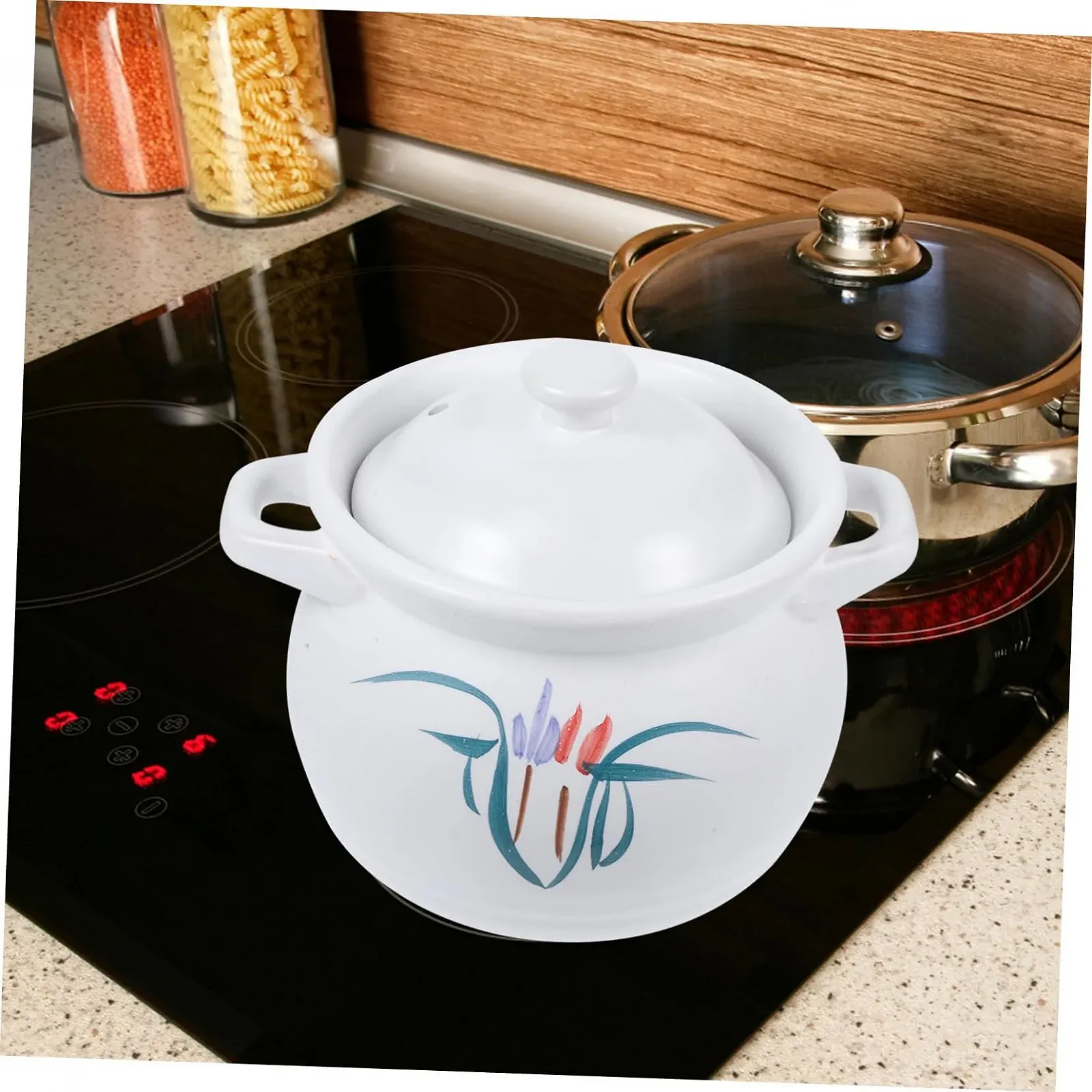 Каструля для запікання керамічна термостійка з кришкою 2 л, фото №7