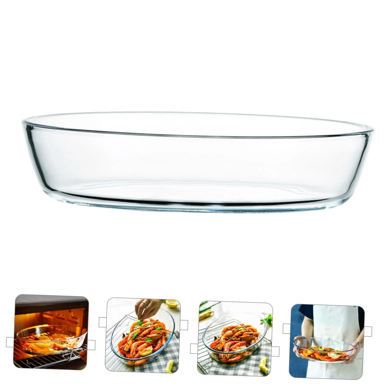 Форма для запекания Gatuida овальная стеклянная жаростойкая 2400 мл, фото №8